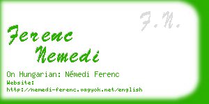 ferenc nemedi business card